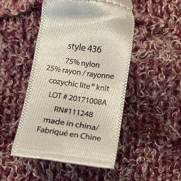 Barefoot Dreams CozyChic Lite Island Wrap - Heathered Rosewood/Vintage Rose - Picture 8 of 8